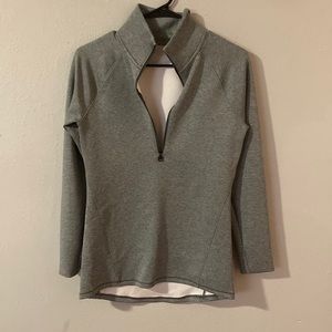 Heather gray Under Armour quarter-zip; Coldgear; size Small